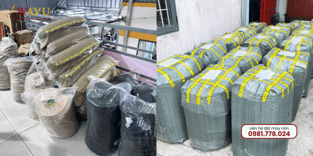 Sản xuất mũ nón theo yêu cầu Đóng gói và giao nón